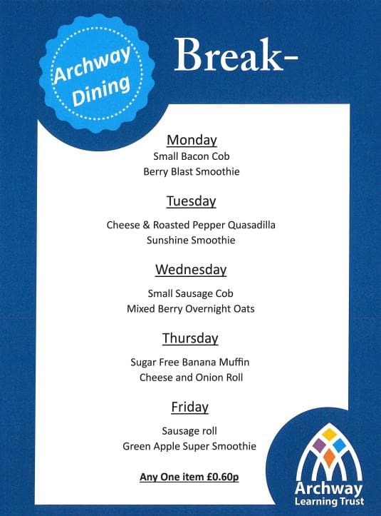 Menu Information - The Nottingham Emmanuel School